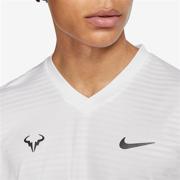 Nike Tennis Rafa Court Challenger Short Sleeve Tennis Top CI9148 100 (White) - Picture 2 of 4